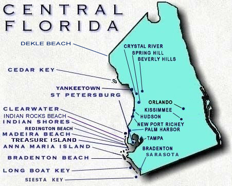 Clickable map of Central Florida Gulf Coast